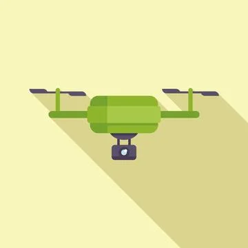 Smart digital drone icon flat vector. Land video toy Stockillustratie