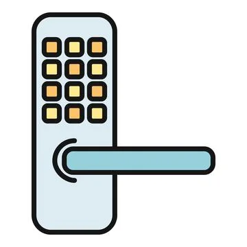 Smart digital keypad door lock for home security Stock Illustration