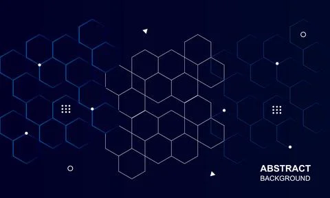 Smart digital technology architecture abstract hexagon line element style design 库存插图