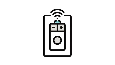Smart dimmer switch home color icon animation Stock Footage 326098221