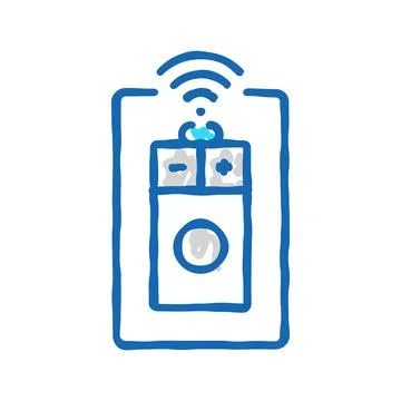 Smart dimmer switch home icon doodle illustration Stock Illustration