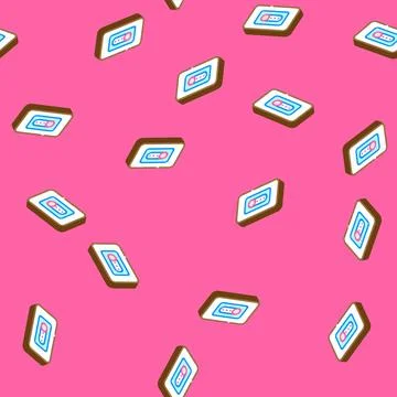 Smart dimmer switch home isometric icon seamless pattern Stock Illustration