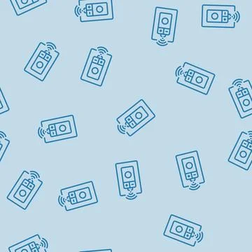 Smart dimmer switch home line seamless pattern Illustrazione stock