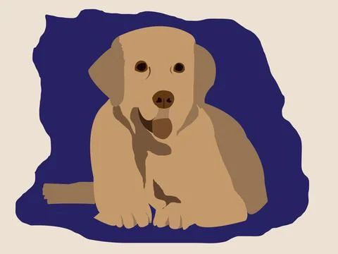 Smart Dog Flat Vector Illustration Stock Illustration