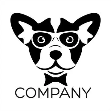Smart dog logo Stock Illustration