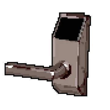 Smart door handle game pixel art vector illustration Illustration