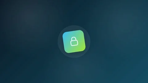Smart Door Lock Animated Icon 16:9 Stock Footage 345159002
