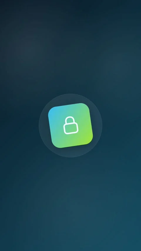 Smart Door Lock Animated Icon 9:16 Stock Footage 345159007