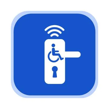 Smart door lock for disabled people icon, vector image, accessibility with .. Stock Illustration