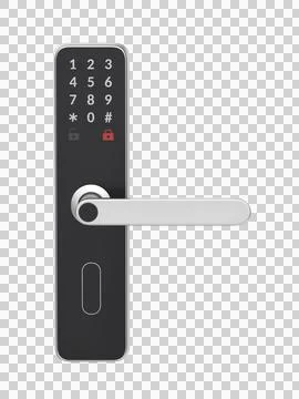 Smart door lock with integrated keypad and fingerprint reader Illustrazione stock