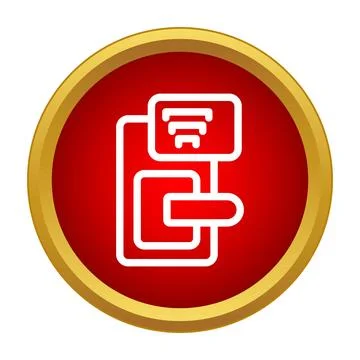Smart door lock with keycard access control system Stock Illustration