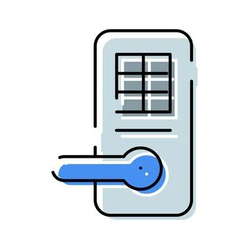 Smart door lock with keypad for security access Ilustración de archivo