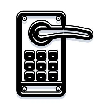 Smart door lock with keypad for security access system Stock Illustration