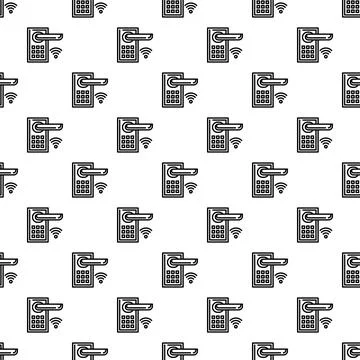 Smart door lock pattern seamless Stock Illustration