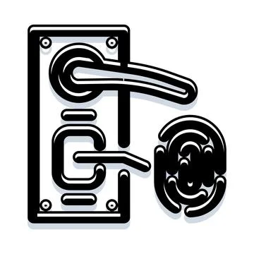 Smart door lock system with fingerprint recognition Stock Illustration