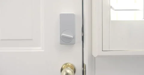 Smart Door Lock unlocks Video stock 231580183