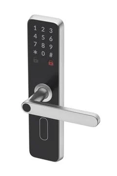 Smart door lock on white background Illustrazione stock
