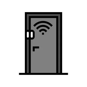 Smart door sensor home color icon vector illustration Ilustración de archivo
