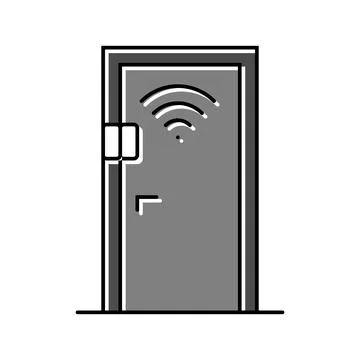 Smart door sensor home color icon vector illustration Stock Illustration