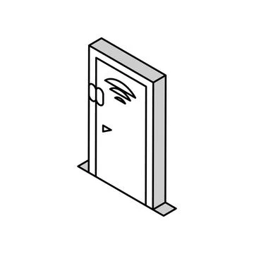 Smart door sensor home isometric icon vector illustration Stock Illustration