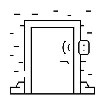 Smart door sensor home line icon vector illustration Stock Illustration