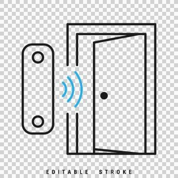 Smart door sensor icon for home security and automated access control systems Stock Illustration