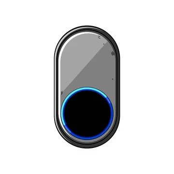 Smart doorbell button with glowing blue ring イラスト素材