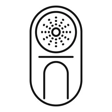 Smart doorbell intercom system line art icon Illustrazione stock