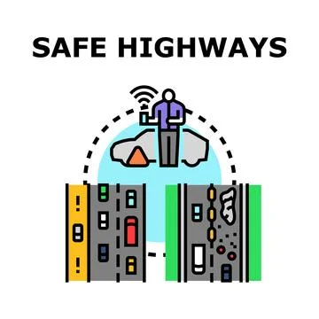 Smart driver using autonomous car navigation system Stock Illustration