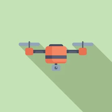 Smart drone control icon flat vector. Air operator Stock Illustration