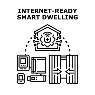 Smart dwelling internet ready technology concept Stock Illustration