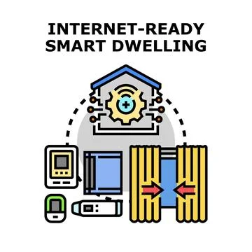 Smart dwelling internet ready technology concept Stock Illustration