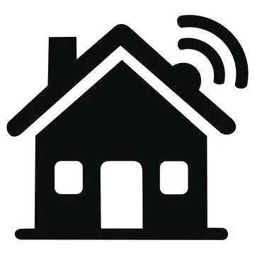 Smart eco house vector icon green home glyph Stock Illustration