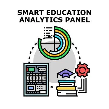 Smart education analytics panel concept vector illustration Illustrazione stock