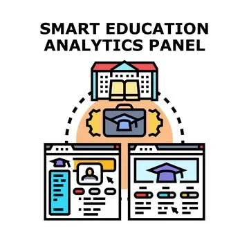 Smart education analytics panel visualizing learning data Illustrazione stock