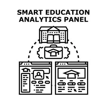 Smart education analytics panel visualizing learning data Stock Illustration