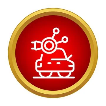 Smart electric car icon representing self driving technology Stock Illustration