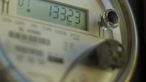 Smart electric power meter, residential Stock Footage