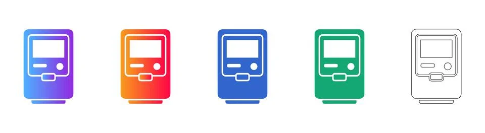 Smart Electricity Meter Interface Icons Illustrazione stock