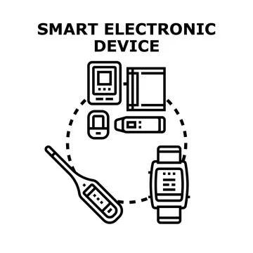 Smart electronic devices vector concept illustrating health monitoring Stock Illustration