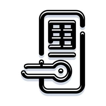 Smart electronic keypad lock controlling secure access Stock Illustration