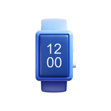 Smart electronic watch with time screen realistic vector illustration isolated. Illustrazione stock