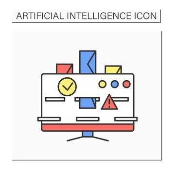 Smart email categorization color icon Stock Illustration