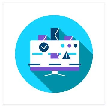 Smart email categorization flat icon Stock Illustration