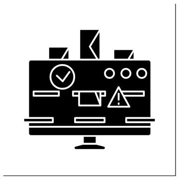 Smart email categorization glyph icon Stock Illustration