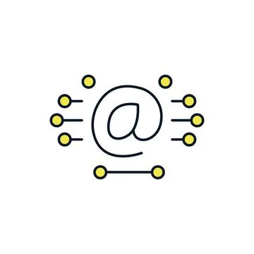 Smart email icon .vector illustration.smart email color icon concept. Stock Illustration