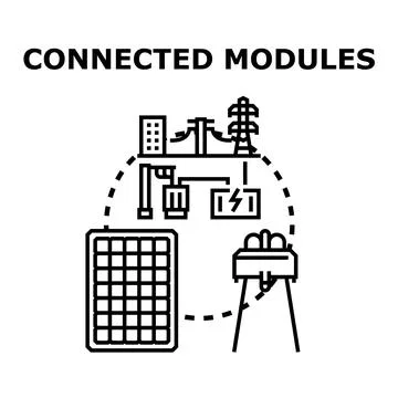 Smart energy grid connecting modern power modules Stock Illustration