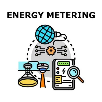 Smart energy metering and consumption monitoring concept Stock Illustration