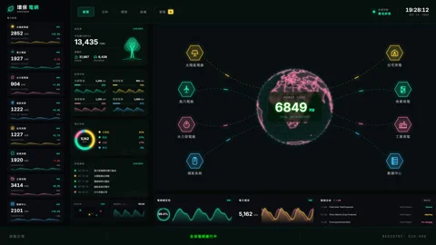 Smart energy network system displaying smart grid energy management and ren.. Video stock 334656697