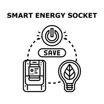 Smart energy socket concept for energy saving Stock Illustration
